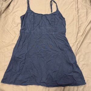 Old Navy Blue A-line linen blend dress